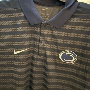 Nike Men's Black and Gray Patterned Polo Shirt